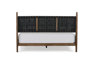 Cove King Bed - Black Leather