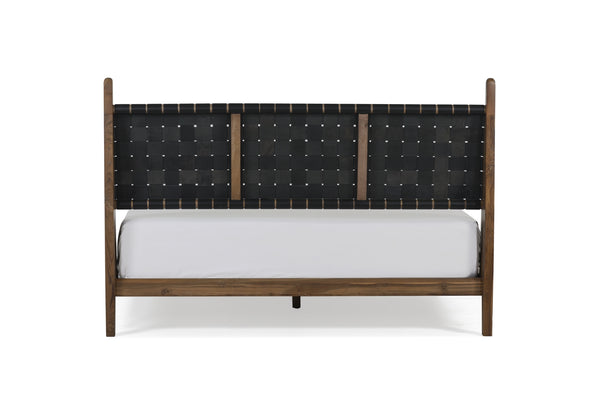 Cove King Bed - Black Leather