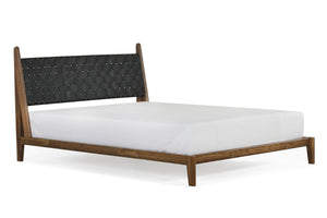 Cove King Bed - Black Leather