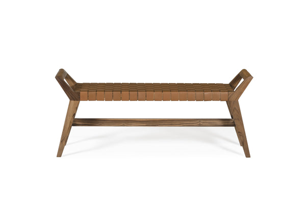 Cove Bench - Brown Leather