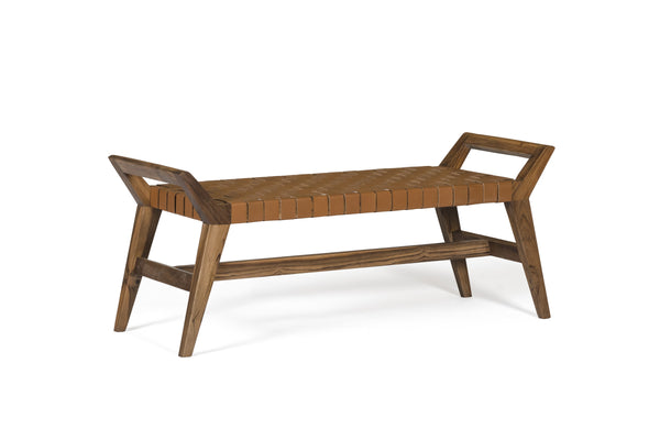 Cove Bench - Brown Leather