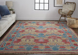 Beall Luxe Wool Arts and Crafts Rug, Swedish Blue, 9ft-6in x 13ft-6in Area Rug