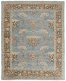Beall Luxury Wool, Ornamental Flora, Cool Blue, 9ft-6in x 13ft-6in Area Rug