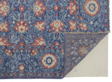 Beall Luxury Wool Rug, Ornamental Floral, Blue, 9ft-6in x 13ft-6in Area Rug