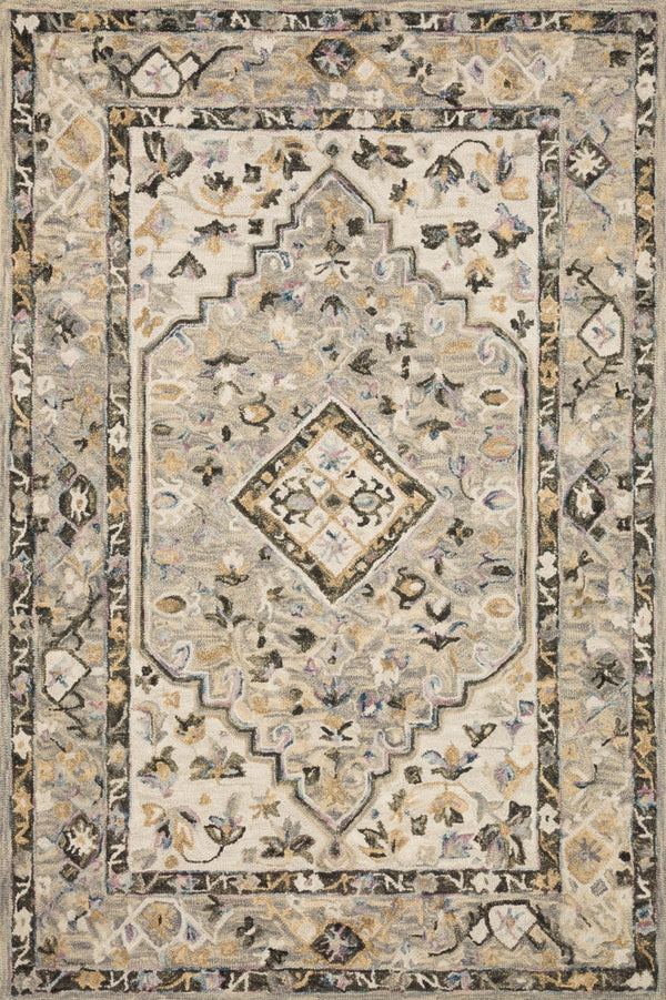 Loloi Beatty BEA-01 100% Wool Hooked Traditional Rug BEATBEA-01GYIV93D0
