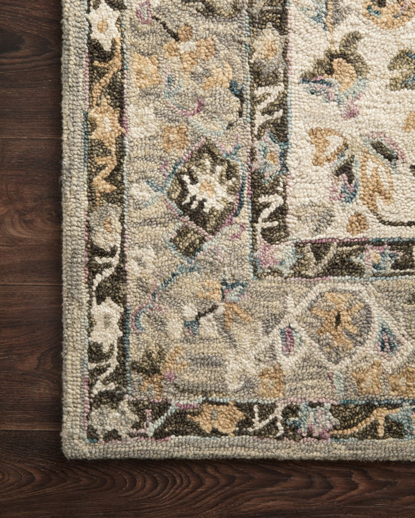 Loloi Beatty BEA-01 100% Wool Hooked Traditional Rug BEATBEA-01GYIV93D0