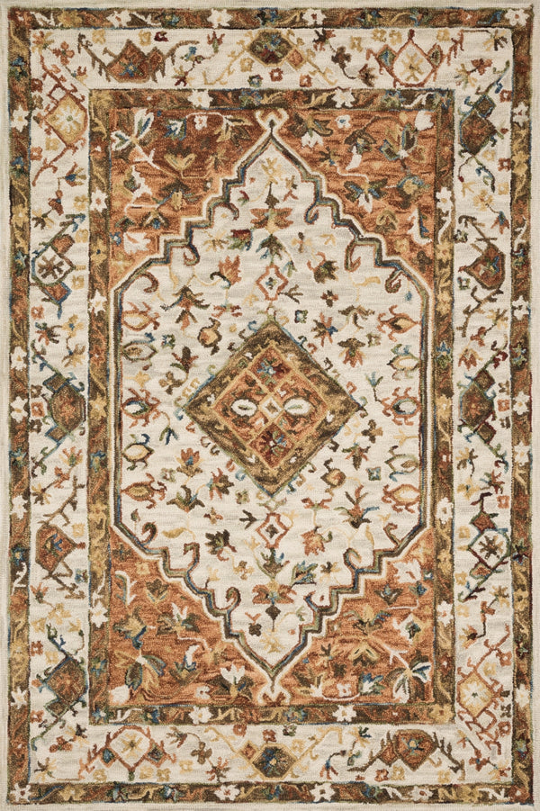 Loloi Beatty BEA-01 100% Wool Hooked Traditional Rug BEATBEA-01IVRU93D0