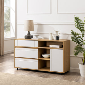 Walker Edison Beckett Contemporary/Transitional 52" Contemporary Storage Sideboard BEC52SBCOSW