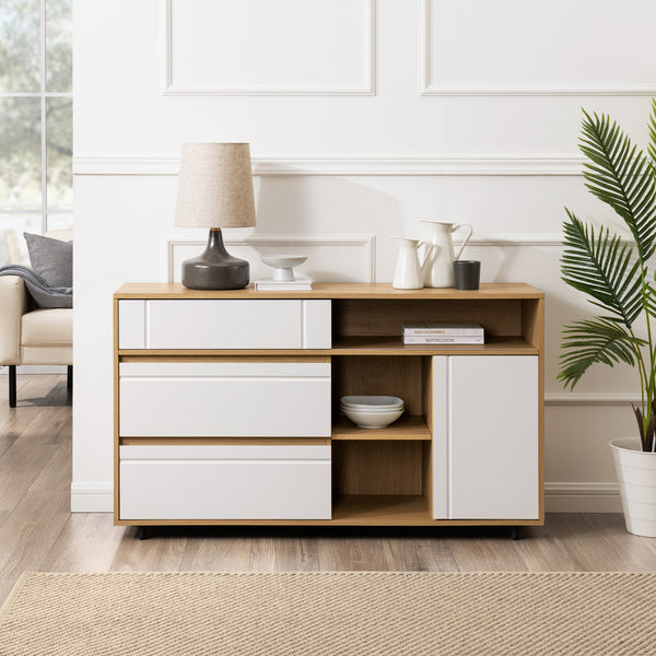 Walker Edison Beckett Contemporary/Transitional 52" Contemporary Storage Sideboard BEC52SBCOSW