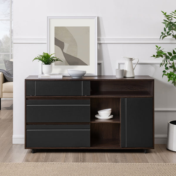 Walker Edison Beckett Contemporary/Transitional 52" Contemporary Storage Sideboard BEC52SBDESB