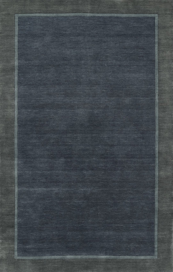 Momeni Beckton BEC-1 Hand Loomed Contemporary Border, Solid Indoor Area Rug Blue 9' x 12' BECKTBEC-1BLU90C0