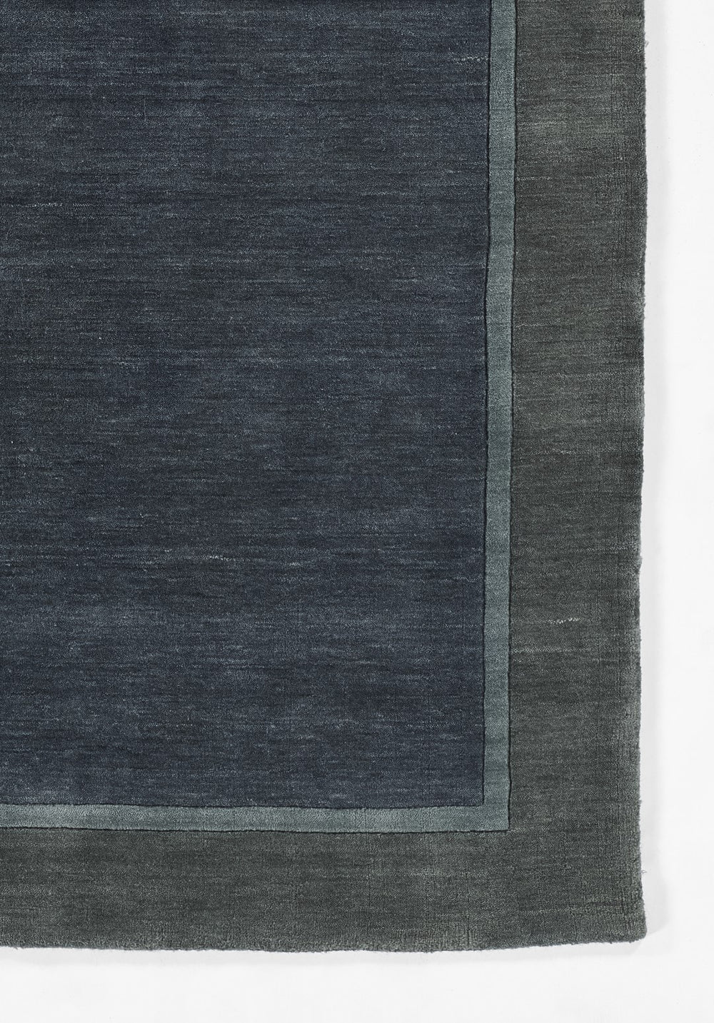 Momeni Beckton BEC-1 Hand Loomed Contemporary Border, Solid Indoor Area Rug Blue 9' x 12' BECKTBEC-1BLU90C0