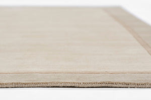 Momeni Beckton BEC-1 Hand Loomed Contemporary Border, Solid Indoor Area Rug Taupe 9' x 12' BECKTBEC-1TAU90C0