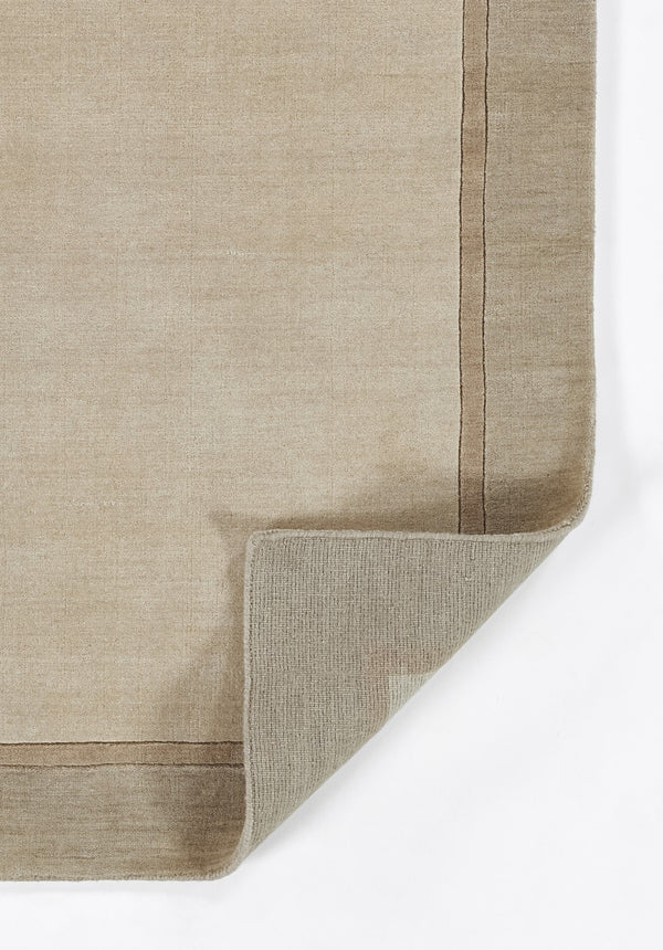Momeni Beckton BEC-1 Hand Loomed Contemporary Border, Solid Indoor Area Rug Taupe 9' x 12' BECKTBEC-1TAU90C0