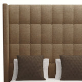 Nativa Interiors Aylet Box Tufted Upholstered High 87" Solid + Manufactured Wood / Revolution Performance Fabrics® Commercial Grade Panel Bed Brown Queen - 71.00"W x 86.00"D x 87.00"H