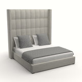 Nativa Interiors Aylet Box Tufted Upholstered High 87" Solid + Manufactured Wood / Revolution Performance Fabrics® Commercial Grade Panel Bed Grey Queen - 71.00"W x 86.00"D x 87.00"H