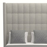 Nativa Interiors Aylet Box Tufted Upholstered High 87" Solid + Manufactured Wood / Revolution Performance Fabrics® Commercial Grade Panel Bed Grey Queen - 71.00"W x 86.00"D x 87.00"H