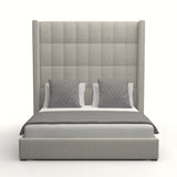 Nativa Interiors Aylet Box Tufted Upholstered High 87" Solid + Manufactured Wood / Revolution Performance Fabrics® Commercial Grade Panel Bed Grey Queen - 71.00"W x 86.00"D x 87.00"H