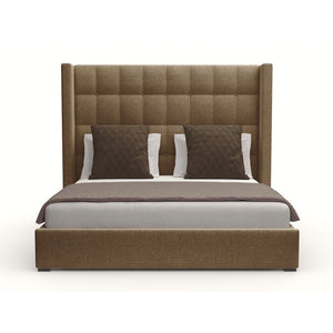 Nativa Interiors Aylet Box Tufted Upholstered Medium 67" Solid + Manufactured Wood / Revolution Performance Fabrics® Commercial Grade Panel Bed Brown Queen - 71.00"W x 86.00"D x 67.00"H