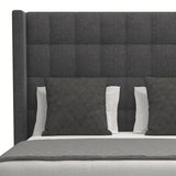 Nativa Interiors Aylet Box Tufted Upholstered Medium 67" Solid + Manufactured Wood / Revolution Performance Fabrics® Commercial Grade Panel Bed Charcoal Queen - 71.00"W x 86.00"D x 67.00"H