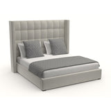 Nativa Interiors Aylet Box Tufted Upholstered Medium 67" Solid + Manufactured Wood / Revolution Performance Fabrics® Commercial Grade Panel Bed Grey Queen - 71.00"W x 86.00"D x 67.00"H