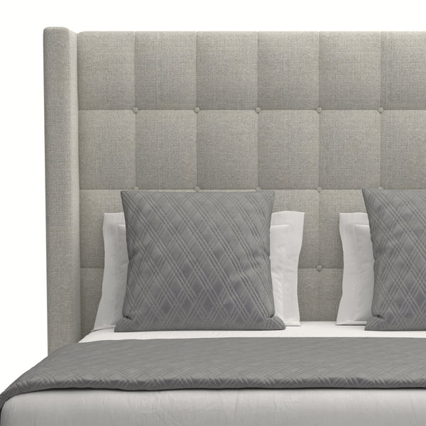 Nativa Interiors Aylet Box Tufted Upholstered Medium 67" Solid + Manufactured Wood / Revolution Performance Fabrics® Commercial Grade Panel Bed Grey Queen - 71.00"W x 86.00"D x 67.00"H