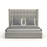 Nativa Interiors Aylet Box Tufted Upholstered Medium 67" Solid + Manufactured Wood / Revolution Performance Fabrics® Commercial Grade Panel Bed Grey Queen - 71.00"W x 86.00"D x 67.00"H