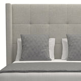 Nativa Interiors Aylet Button Tufted Upholstered Medium 67" Solid + Manufactured Wood / Revolution Performance Fabrics® Commercial Grade Panel Bed Grey Queen - 71.00"W x 86.00"D x 67.00"H