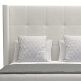 Nativa Interiors Aylet Button Tufted Upholstered Medium 67" Solid + Manufactured Wood / Revolution Performance Fabrics® Commercial Grade Panel Bed Off White Queen - 71.00"W x 86.00"D x 67.00"H