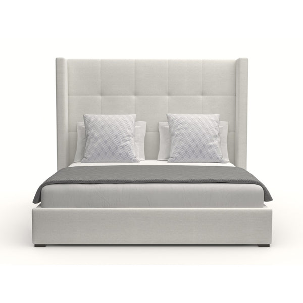 Nativa Interiors Aylet Button Tufted Upholstered Medium 67" Solid + Manufactured Wood / Revolution Performance Fabrics® Commercial Grade Panel Bed Off White Queen - 71.00"W x 86.00"D x 67.00"H