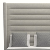 Nativa Interiors Aylet Horizontal Channel Tufted Upholstered High 87" Solid + Manufactured Wood / Revolution Performance Fabrics® Commercial Grade Panel Bed Grey Queen - 71.00"W x 86.00"D x 87.00"H