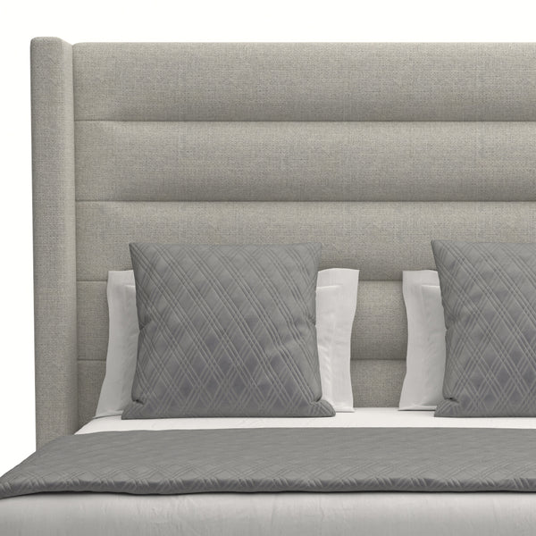 Nativa Interiors Aylet Horizontal Channel Tufted Upholstered Medium 67" Solid + Manufactured Wood / Revolution Performance Fabrics® Commercial Grade Panel Bed Grey Queen - 71.00"W x 86.00"D x 67.00"H