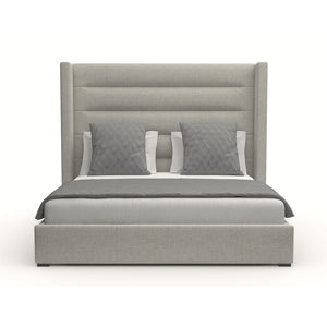 Nativa Interiors Aylet Horizontal Channel Tufted Upholstered Medium 67" Solid + Manufactured Wood / Revolution Performance Fabrics® Commercial Grade Panel Bed Grey Queen - 71.00"W x 86.00"D x 67.00"H