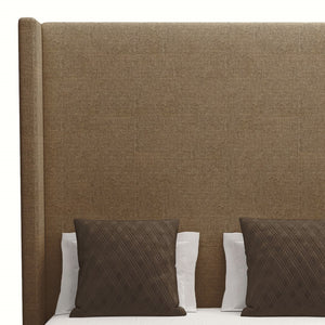 Nativa Interiors Aylet Plain Upholstered High 87" Solid + Manufactured Wood / Revolution Performance Fabrics® Commercial Grade Panel Bed Brown Queen - 71.00"W x 86.00"D x 87.00"H