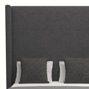 Nativa Interiors Aylet Plain Upholstered High 87" Solid + Manufactured Wood / Revolution Performance Fabrics® Commercial Grade Panel Bed Charcoal Queen - 71.00"W x 86.00"D x 87.00"H