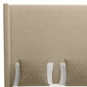 Nativa Interiors Aylet Plain Upholstered High 87" Solid + Manufactured Wood / Revolution Performance Fabrics® Commercial Grade Panel Bed Flax Queen - 71.00"W x 86.00"D x 87.00"H