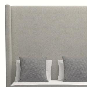 Nativa Interiors Aylet Plain Upholstered High 87" Solid + Manufactured Wood / Revolution Performance Fabrics® Commercial Grade Panel Bed Grey Queen - 71.00"W x 86.00"D x 87.00"H