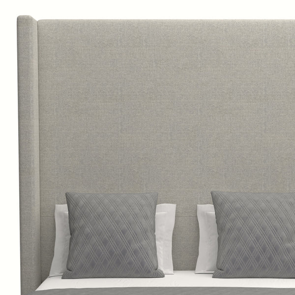 Nativa Interiors Aylet Plain Upholstered High 87" Solid + Manufactured Wood / Revolution Performance Fabrics® Commercial Grade Panel Bed Grey Queen - 71.00"W x 86.00"D x 87.00"H