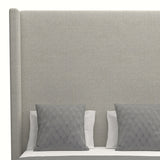 Nativa Interiors Aylet Plain Upholstered High 87" Solid + Manufactured Wood / Revolution Performance Fabrics® Commercial Grade Panel Bed Grey Queen - 71.00"W x 86.00"D x 87.00"H