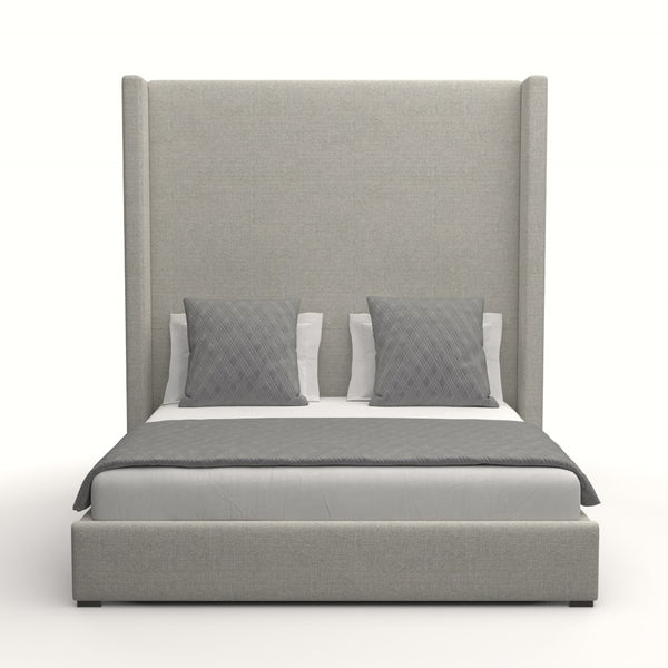 Nativa Interiors Aylet Plain Upholstered High 87" Solid + Manufactured Wood / Revolution Performance Fabrics® Commercial Grade Panel Bed Grey Queen - 71.00"W x 86.00"D x 87.00"H