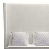 Nativa Interiors Aylet Plain Upholstered High 87" Solid + Manufactured Wood / Revolution Performance Fabrics® Commercial Grade Panel Bed Off White Queen - 71.00"W x 86.00"D x 87.00"H
