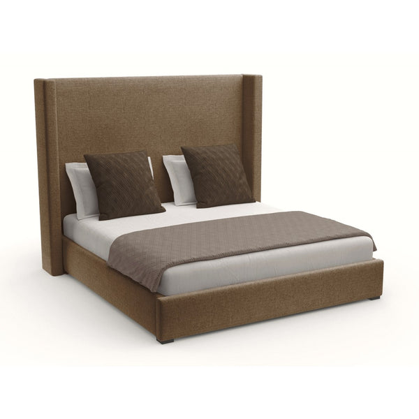 Nativa Interiors Aylet Plain Upholstered Medium 67" Solid + Manufactured Wood / Revolution Performance Fabrics® Commercial Grade Panel Bed Brown King - 87.00"W x 86.00"D x 67.00"H