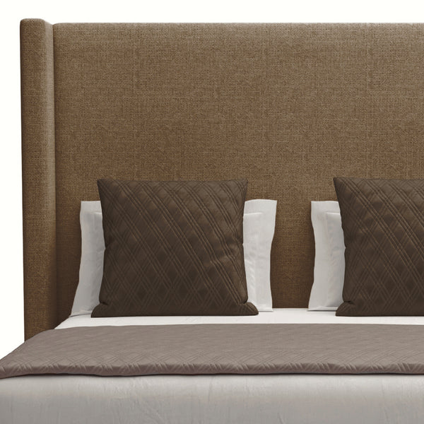 Nativa Interiors Aylet Plain Upholstered Medium 67" Solid + Manufactured Wood / Revolution Performance Fabrics® Commercial Grade Panel Bed Brown King - 87.00"W x 86.00"D x 67.00"H