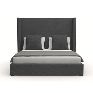 Nativa Interiors Aylet Plain Upholstered Medium 67" Solid + Manufactured Wood / Revolution Performance Fabrics® Commercial Grade Panel Bed Charcoal Queen - 71.00"W x 86.00"D x 67.00"H