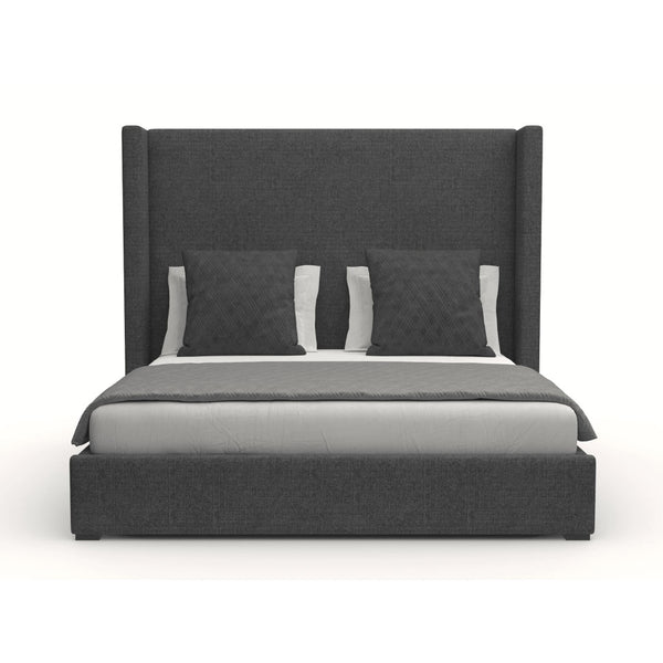 Nativa Interiors Aylet Plain Upholstered Medium 67" Solid + Manufactured Wood / Revolution Performance Fabrics® Commercial Grade Panel Bed Charcoal Queen - 71.00"W x 86.00"D x 67.00"H