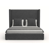 Nativa Interiors Aylet Plain Upholstered Medium 67" Solid + Manufactured Wood / Revolution Performance Fabrics® Commercial Grade Panel Bed Charcoal Queen - 71.00"W x 86.00"D x 67.00"H