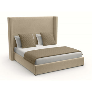Nativa Interiors Aylet Plain Upholstered Medium 67" Solid + Manufactured Wood / Revolution Performance Fabrics® Commercial Grade Panel Bed Flax Queen - 71.00"W x 86.00"D x 67.00"H