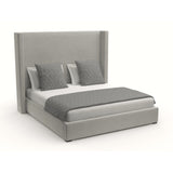 Nativa Interiors Aylet Plain Upholstered Medium 67" Solid + Manufactured Wood / Revolution Performance Fabrics® Commercial Grade Panel Bed Grey Queen - 71.00"W x 86.00"D x 67.00"H