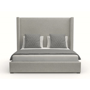 Nativa Interiors Aylet Plain Upholstered Medium 67" Solid + Manufactured Wood / Revolution Performance Fabrics® Commercial Grade Panel Bed Grey Queen - 71.00"W x 86.00"D x 67.00"H