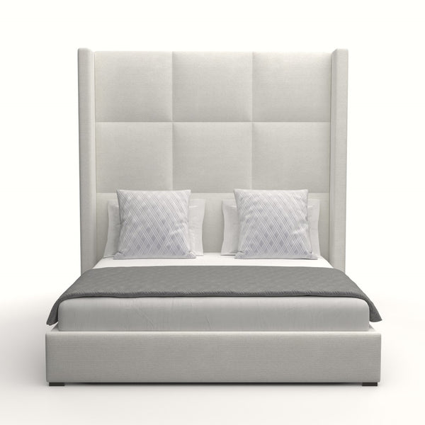 Nativa Interiors Aylet Square Tufted Upholstered High 87" Solid + Manufactured Wood / Revolution Performance Fabrics® Commercial Grade Panel Bed Off White Queen - 71.00"W x 86.00"D x 87.00"H